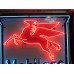 Original Porcelain Mobilgas Shield Sign w/Neon  52 IN W x 54 IN H 